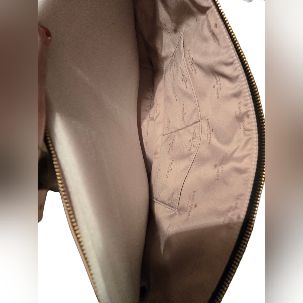 Kate Spade Kitt Colorblock Warm Beige Large Nylon Tote With Dustbag/scarf NWT - Picture 10 of 12